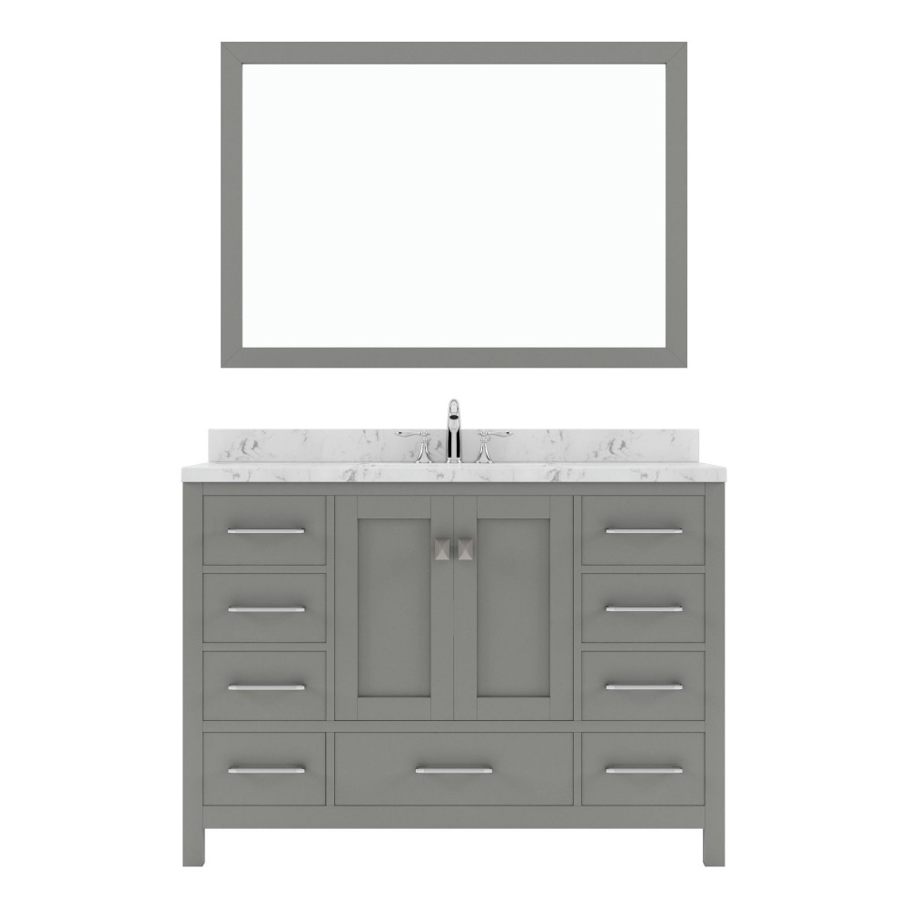 Caroline Avenue 48" Bath Vanity in Gray, Quartz Top, Sink, GS-50048-CMRO-CG