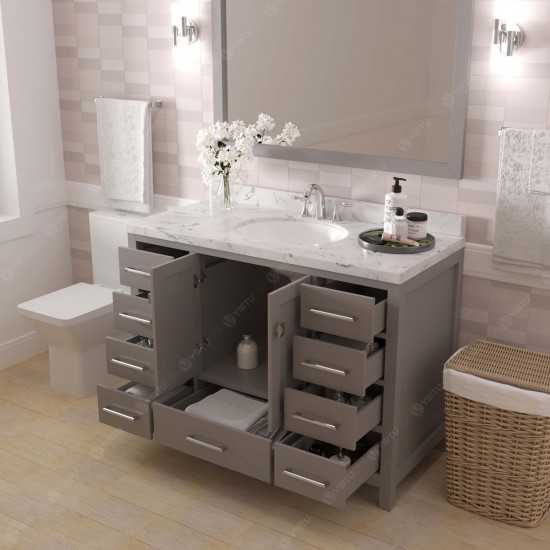 Caroline Avenue 48" Bath Vanity in Gray, Quartz Top, Sink, GS-50048-CMRO-CG