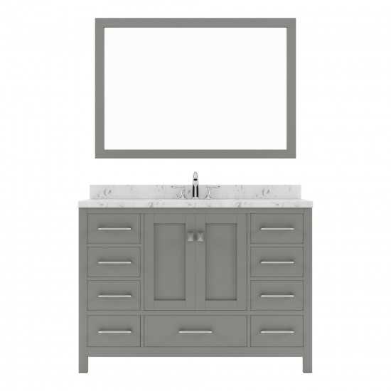 Caroline Avenue 48" Bath Vanity in Gray, Quartz Top, Sink, GS-50048-CMRO-CG-001