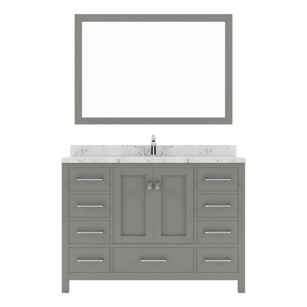 Caroline Avenue 48" Bath Vanity in Gray, Quartz Top, Sink, GS-50048-CMRO-CG-002