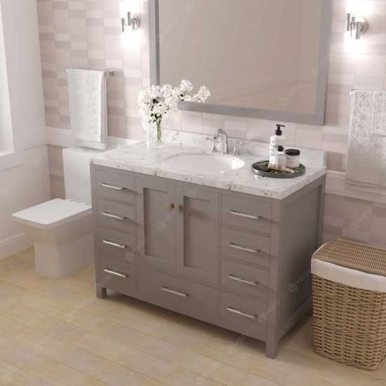 Caroline Avenue 48" Bath Vanity in Gray, Quartz Top, Sink, GS-50048-CMRO-CG-002