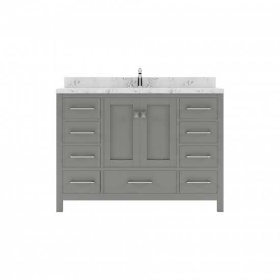 Caroline Avenue 48" Bath Vanity in Gray, Quartz Top, Sink, GS-50048-CMRO-CG-NM