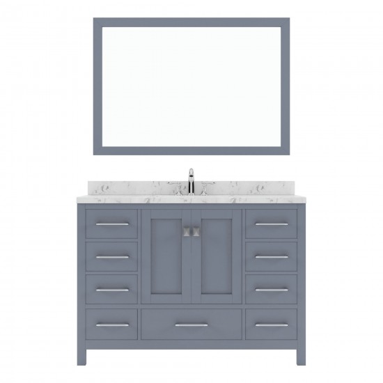 Caroline Avenue 48" Bath Vanity in Gray, Quartz Top, Sink, GS-50048-CMRO-GR