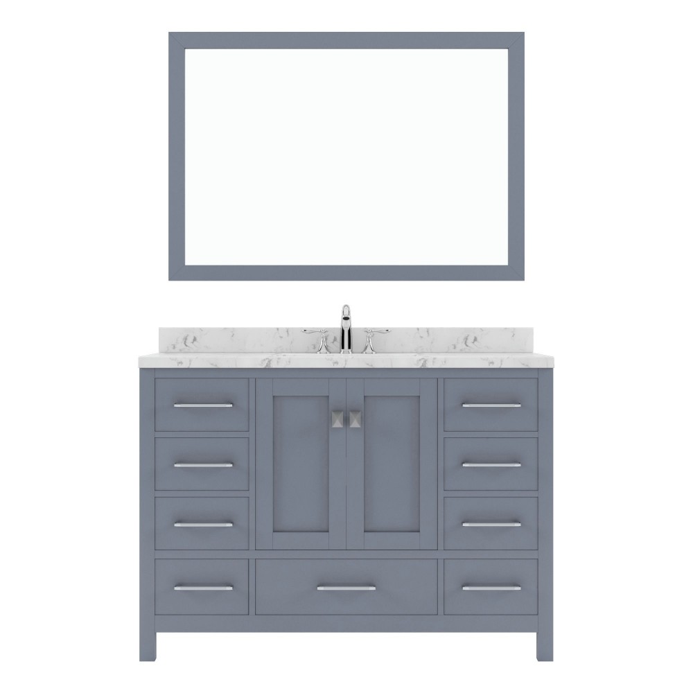 Caroline Avenue 48" Bath Vanity in Gray, Quartz Top, Sink, GS-50048-CMRO-GR