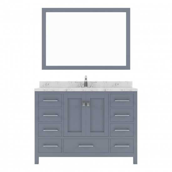 Caroline Avenue 48" Bath Vanity in Gray, Quartz Top, Sink, GS-50048-CMRO-GR-001