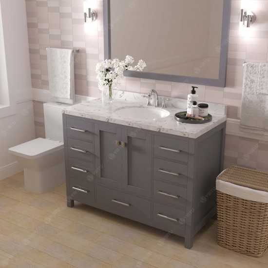 Caroline Avenue 48" Bath Vanity in Gray, Quartz Top, Sink, GS-50048-CMRO-GR-002