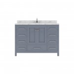 Caroline Avenue 48" Bath Vanity in Gray, Quartz Top, Sink, GS-50048-CMRO-GR-NM