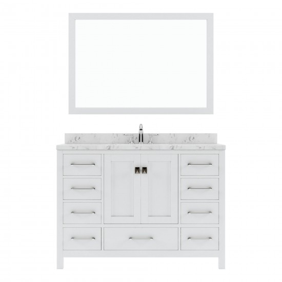 Caroline Avenue 48" Bath Vanity in White, Quartz Top, Sink, GS-50048-CMRO-WH-001