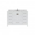 Caroline Avenue 48" Bath Vanity in White, Quartz Top, Sink, GS-50048-CMRO-WH-NM