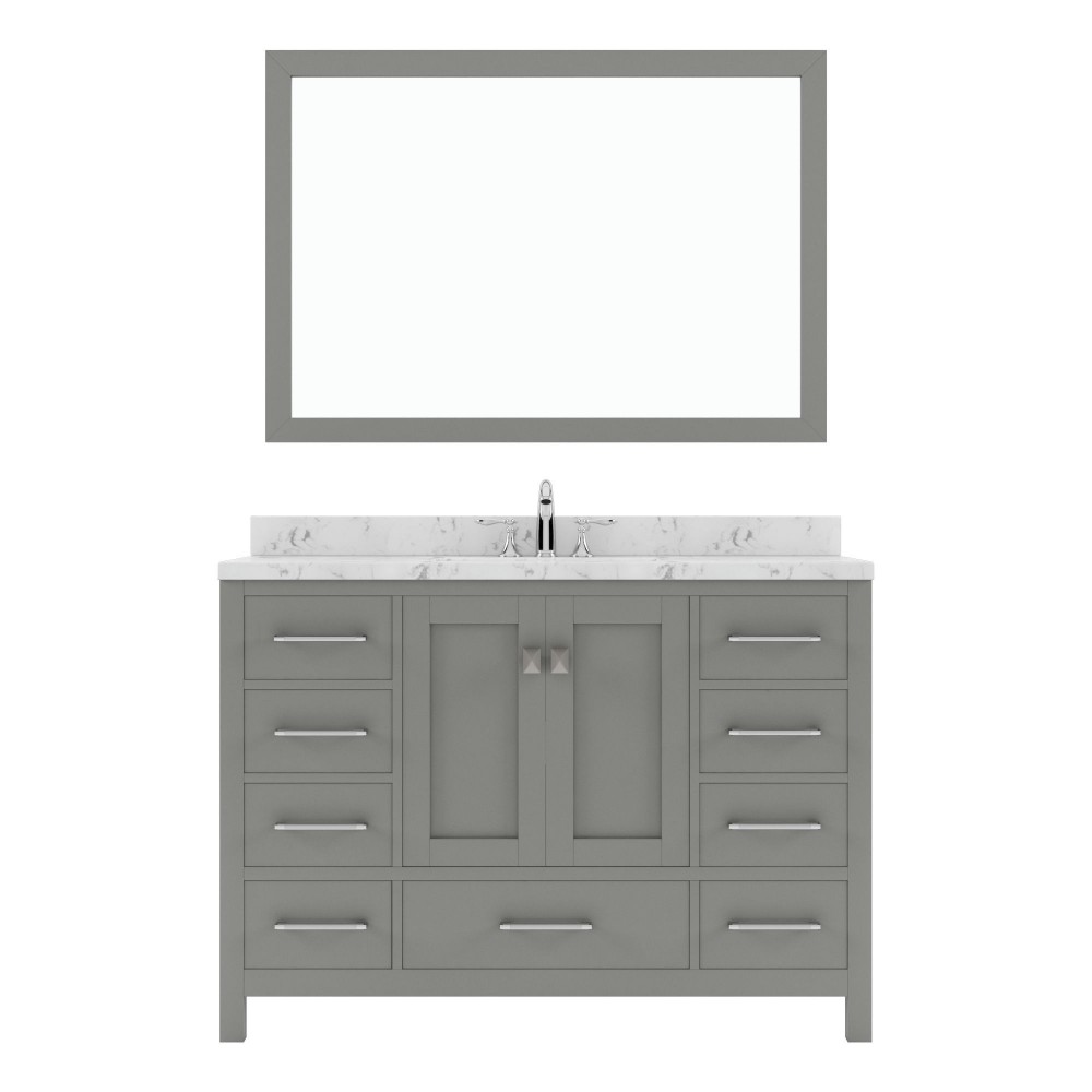 Caroline Avenue 48" Bath Vanity in Gray, Quartz Top, Sink, GS-50048-CMSQ-CG-001