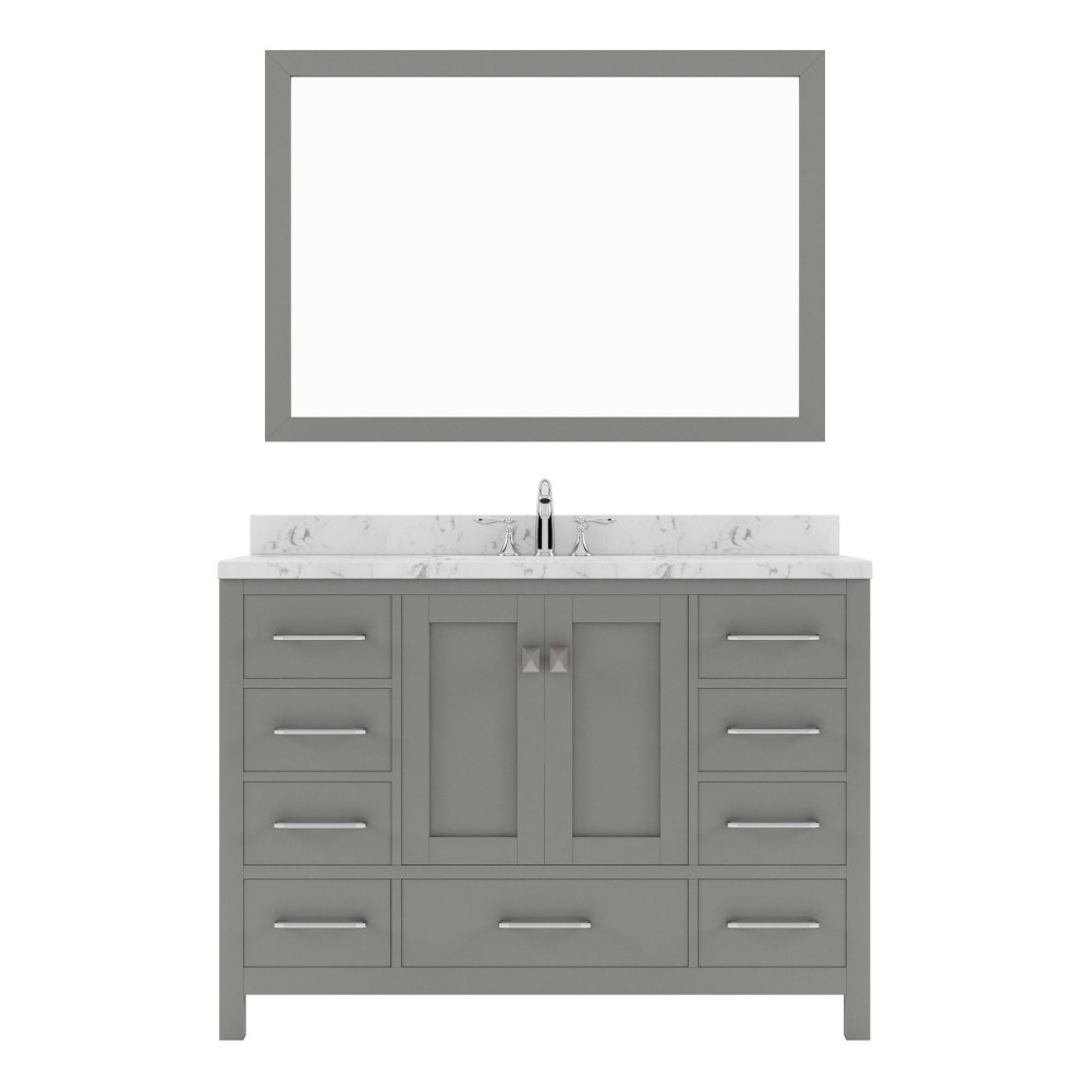 Caroline Avenue 48" Bath Vanity in Gray, Quartz Top, Sink, GS-50048-CMSQ-CG-002