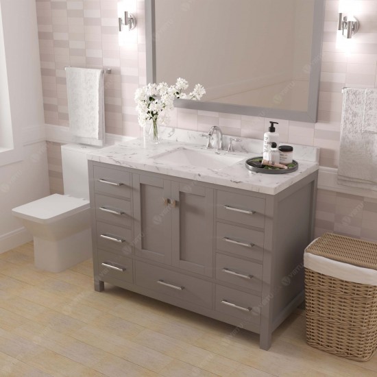 Caroline Avenue 48" Bath Vanity in Gray, Quartz Top, Sink, GS-50048-CMSQ-CG-002
