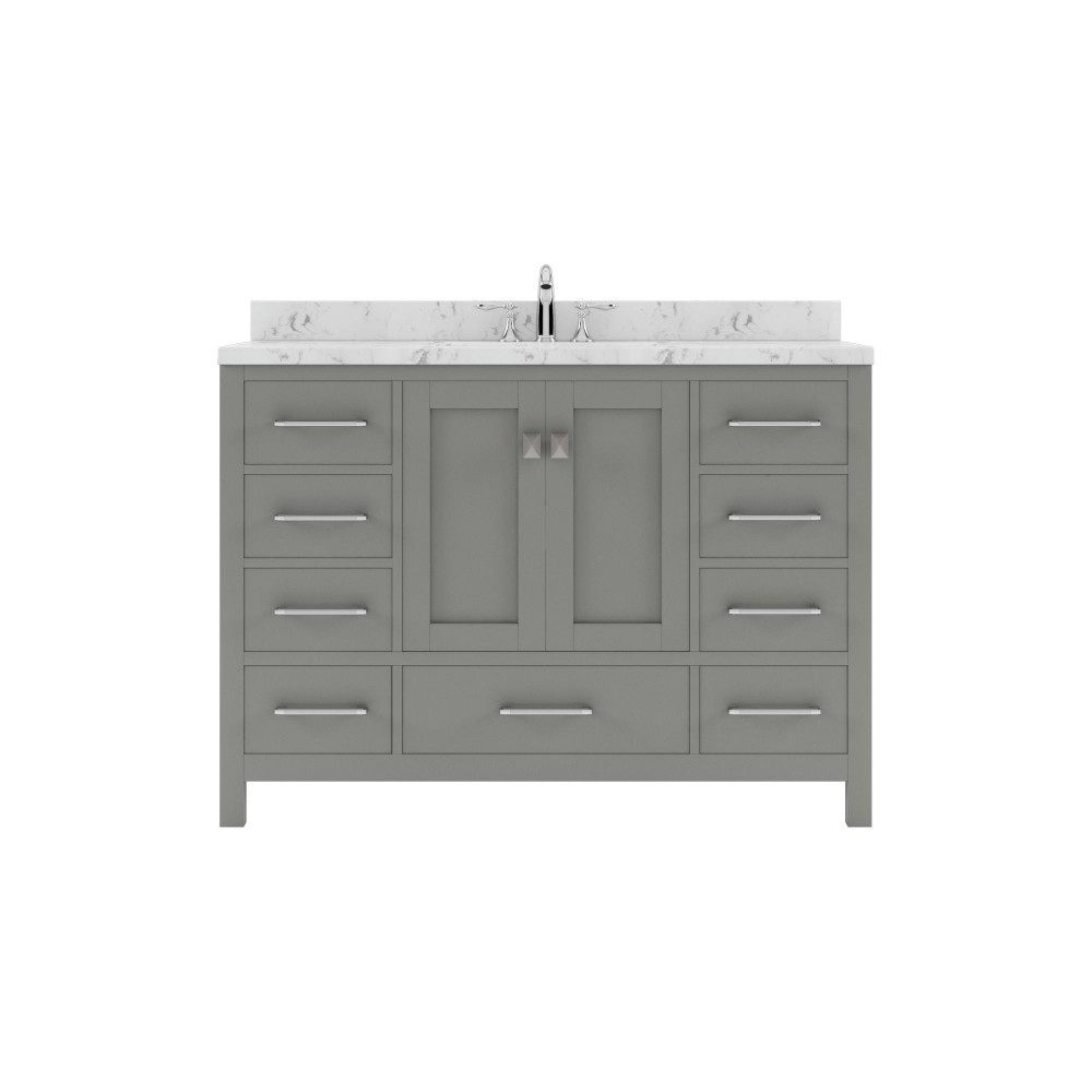 Caroline Avenue 48" Bath Vanity in Gray, Quartz Top, Sink, GS-50048-CMSQ-CG-NM