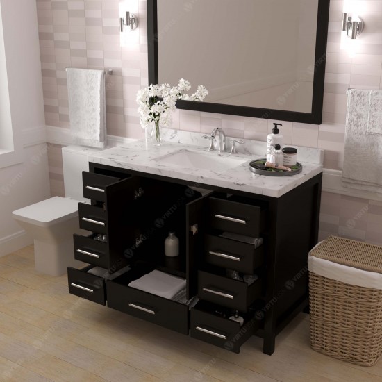 Caroline Avenue 48" Bath Vanity in Espresso, Quartz Top, Sink, GS-50048-CMSQ-ES