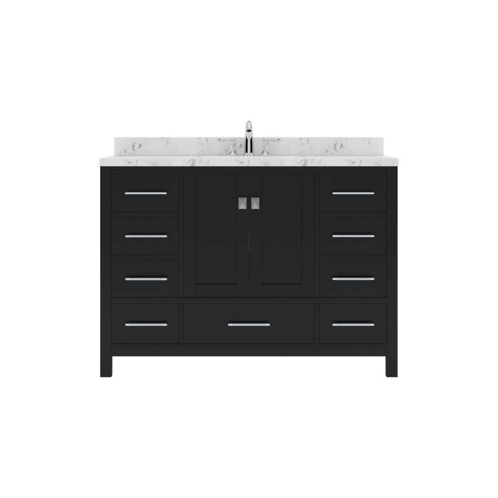 Caroline Avenue 48" Bath Vanity Espresso, Quartz Top, Sink, GS-50048-CMSQ-ES-NM