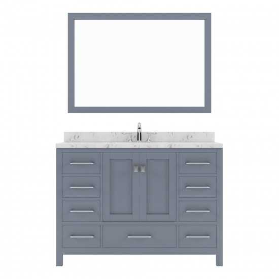 Caroline Avenue 48" Bath Vanity in Gray, Quartz Top, Sink, GS-50048-CMSQ-GR