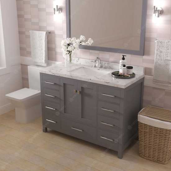 Caroline Avenue 48" Bath Vanity in Gray, Quartz Top, Sink, GS-50048-CMSQ-GR