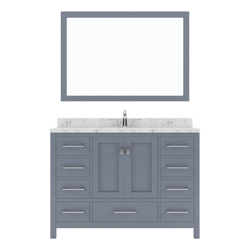 Caroline Avenue 48" Bath Vanity in Gray, Quartz Top, Sink, GS-50048-CMSQ-GR-002