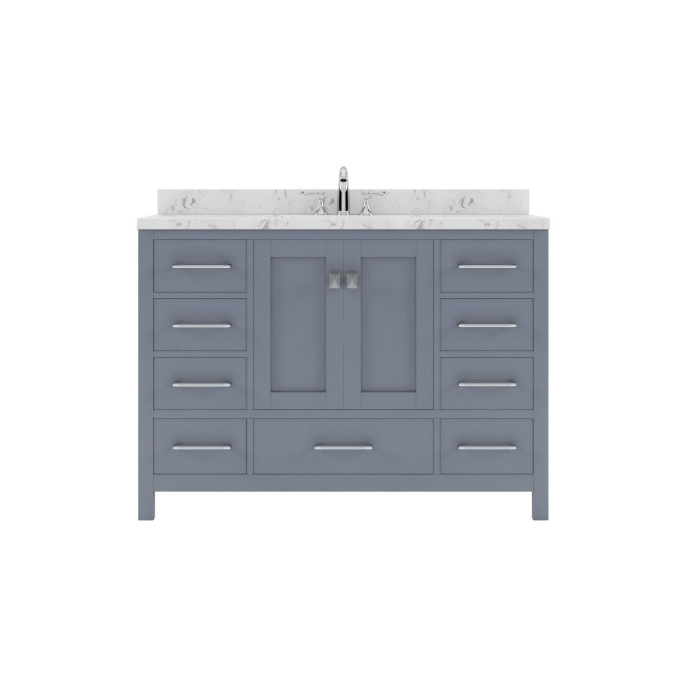 Caroline Avenue 48" Bath Vanity in Gray, Quartz Top, Sink, GS-50048-CMSQ-GR-NM