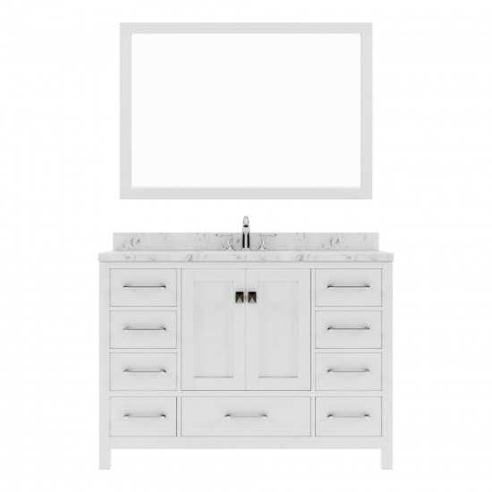 Caroline Avenue 48" Bath Vanity in White, Quartz Top, Sink, GS-50048-CMSQ-WH