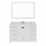 Caroline Avenue 48" Bath Vanity in White, Quartz Top, Sink, GS-50048-CMSQ-WH-001