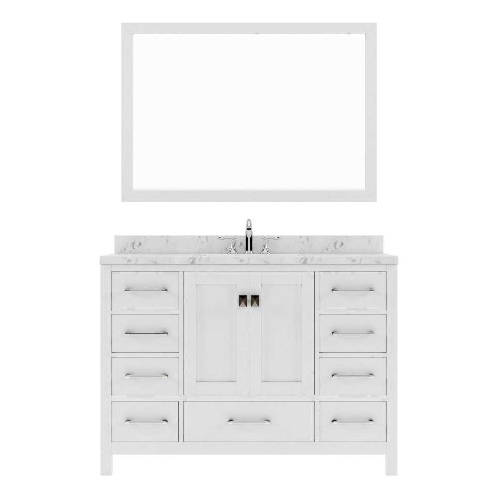 Caroline Avenue 48" Bath Vanity in White, Quartz Top, Sink, GS-50048-CMSQ-WH-001