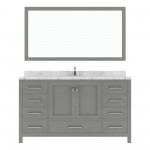 Caroline Avenue 60" Bath Vanity in Gray, Quartz Top, Sink, GS-50060-CMRO-CG