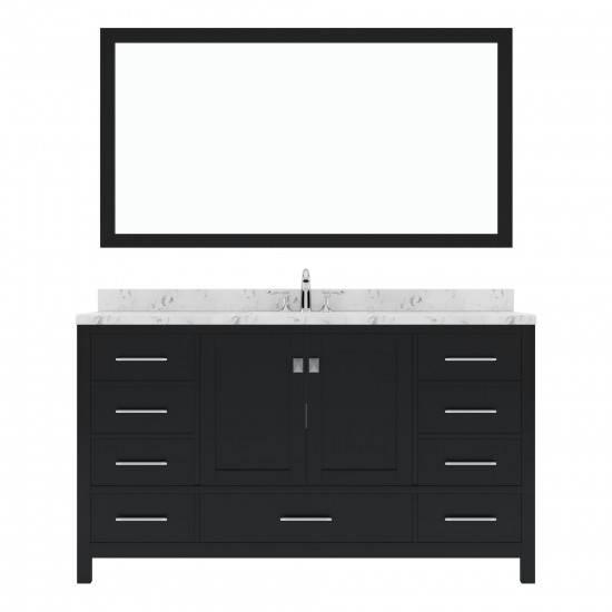 Caroline Avenue 60" Bath Vanity in Espresso, Quartz Top, Sink, GS-50060-CMRO-ES