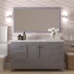 Caroline Avenue 60" Bath Vanity in Gray, Quartz Top, Sink, GS-50060-CMRO-GR-001