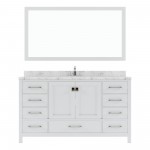 Caroline Avenue 60" Bath Vanity in White, Quartz Top, Sink, GS-50060-CMRO-WH-001