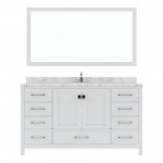 Caroline Avenue 60" Bath Vanity in White, Quartz Top, Sink, GS-50060-CMRO-WH-002