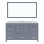 Caroline Avenue 60" Bath Vanity in Gray, Quartz Top, Sink, GS-50060-CMSQ-GR