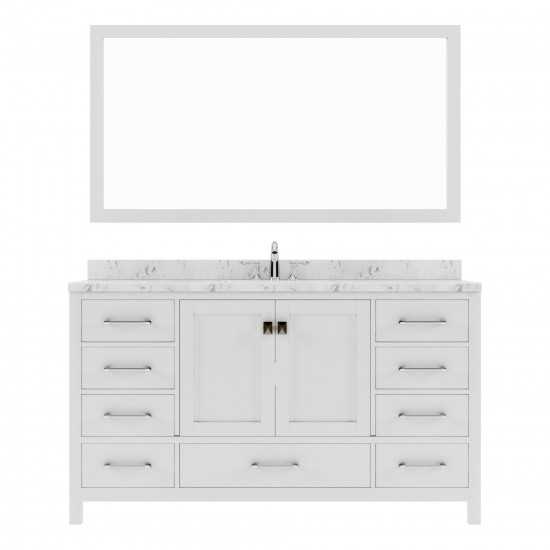 Caroline Avenue 60" Bath Vanity in White, Quartz Top, Sink, GS-50060-CMSQ-WH