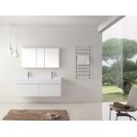 Zuri 55" Double Bath Vanity in White, Polymarble Top, Sinks, JD-50355-GW