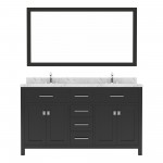 Caroline 60" Double Bath Vanity in Espresso, Quartz Top, Sinks, MD-2060-CMRO-ES