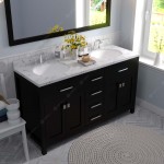 Caroline 60" Double Bath Vanity in Espresso, Quartz Top, Sinks, MD-2060-CMRO-ES