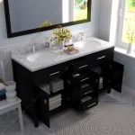 Caroline 60" Double Bath Vanity in Espresso, Quartz Top, Sinks, MD-2060-CMRO-ES