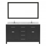 Caroline 60" Double Bath Vanity Espresso, Quartz Top, Sinks, MD-2060-CMRO-ES-001