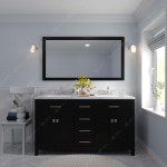 Caroline 60" Double Bath Vanity Espresso, Quartz Top, Sinks, MD-2060-CMRO-ES-002