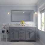 Caroline 60" Double Bath Vanity in Gray, Quartz Top, Sinks, MD-2060-CMRO-GR-001