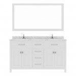 Caroline 60" Double Bath Vanity in White, Quartz Top, Sinks, MD-2060-CMSQ-WH-001