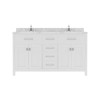 Caroline 60" Double Bath Vanity in White, Quartz Top, Sinks, MD-2060-CMSQ-WH-NM