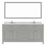 Caroline 72" Double Bath Vanity in Gray, Quartz Top, Sinks, MD-2072-CMRO-CG-001