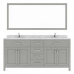 Caroline 72" Double Bath Vanity in Gray, Quartz Top, Sinks, MD-2072-CMRO-CG-002