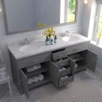 Caroline 72" Double Bath Vanity in Gray, Quartz Top, Sinks, MD-2072-CMRO-CG-002