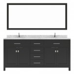 Caroline 72" Double Bath Vanity Espresso, Quartz Top, Sinks, MD-2072-CMRO-ES-002