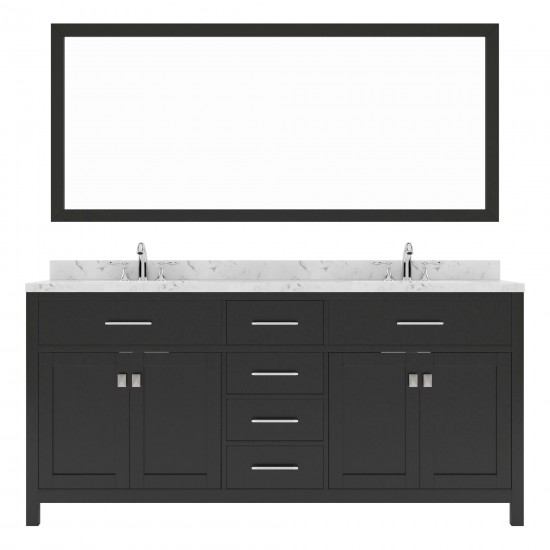 Caroline 72" Double Bath Vanity Espresso, Quartz Top, Sinks, MD-2072-CMRO-ES-002