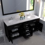 Caroline 72" Double Bath Vanity Espresso, Quartz Top, Sinks, MD-2072-CMRO-ES-002