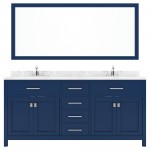 Caroline 72" Bath Vanity in French Blue, Quartz Top, Sinks, MD-2072-CMRO-FB