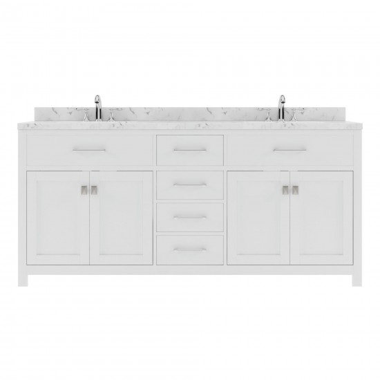 Caroline 72" Double Bath Vanity in White, Quartz Top, Sinks, MD-2072-CMRO-WH-NM